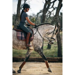 Sixteen Cypress Dressage Pad -Weatherbeeta Store 16C DP FP C 16Cypress Dressage.Pad Field.Plaid .Cognac Lifestyle2