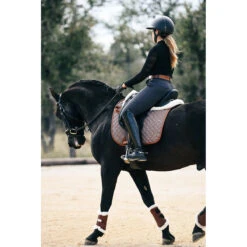 Sixteen Cypress Dressage Pad -Weatherbeeta Store 16C DP HB C 16Cypress Dressage.Pad Herringbone.Cognac Lifestyle