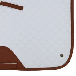 Sixteen Cypress Dressage Pad -Weatherbeeta Store 16C DP WH C 16Cypress Dressage.Pad White.Cognac Detail