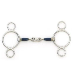 Centaur Blue Steel 2 Ring French Link Gag Bit