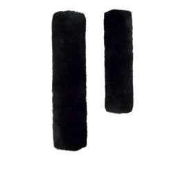 Walsh Genuine Sheepskin Halter Covers -Weatherbeeta Store 383 9 Walsh Genuine.Sheepskin.Halter.Covers Black.2.Set Front