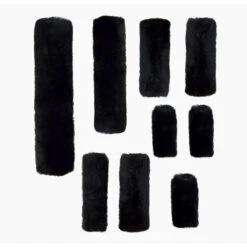 Walsh Genuine Sheepskin Halter Covers -Weatherbeeta Store 383 9 Walsh Genuine.Sheepskin.Halter.Covers Black.Full .Set Front
