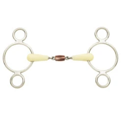 Happy Mouth Copper Roller Mouth 2-Ring Pessoa Gag Bit