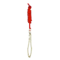 Perri's Nylon Lead With Chain -Weatherbeeta Store 490 Perris Nylon.Lead .with .Chain Red