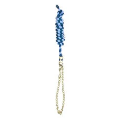 Perri's Nylon Lead With Chain -Weatherbeeta Store 490 Perris Nylon.Lead .with .Chain SkyBlue.Navy
