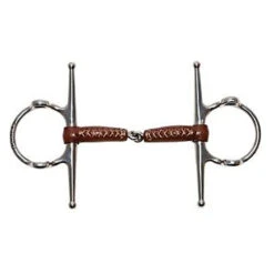 Metalab Leather Full Cheek Gag Pinchless Snaffle Bit