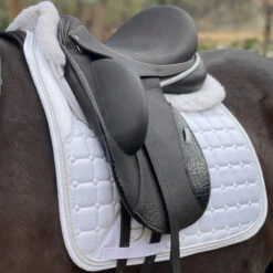 Halter Ego Satin Classic Saddle Pad -Weatherbeeta Store HEgo WHT DRSG HalterEgo Satin.Classic.Quilted.Saddle.Pad .Dressage White