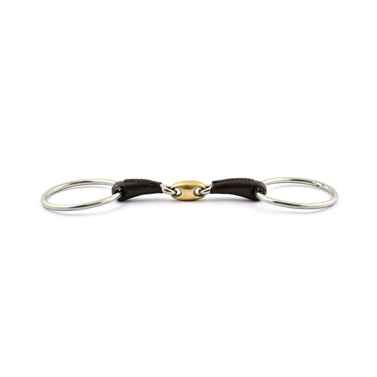 Jump'in French Link Large Ring Leather Covered Bit 1 Jump'in French Link Large Ring Leather Covered Bit