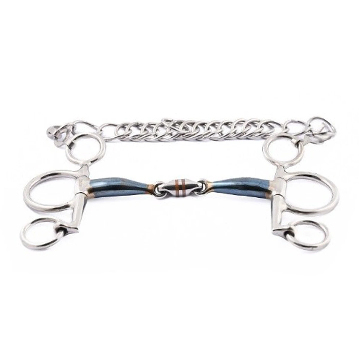 Jump'in French Mouth Small Cheek Pelham Blue Steel Bit 1 Jump'in French Mouth Small Cheek Pelham Blue Steel Bit