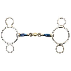 Shires Blue Sweet Iron Two Ring Gag With Lozenge