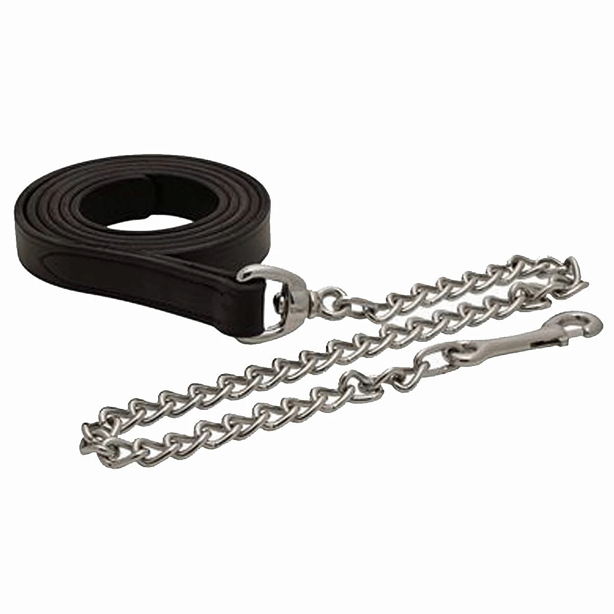 Perri's 1" Leather Lead With Chain 1 Perri's 1" Leather Lead With Chain