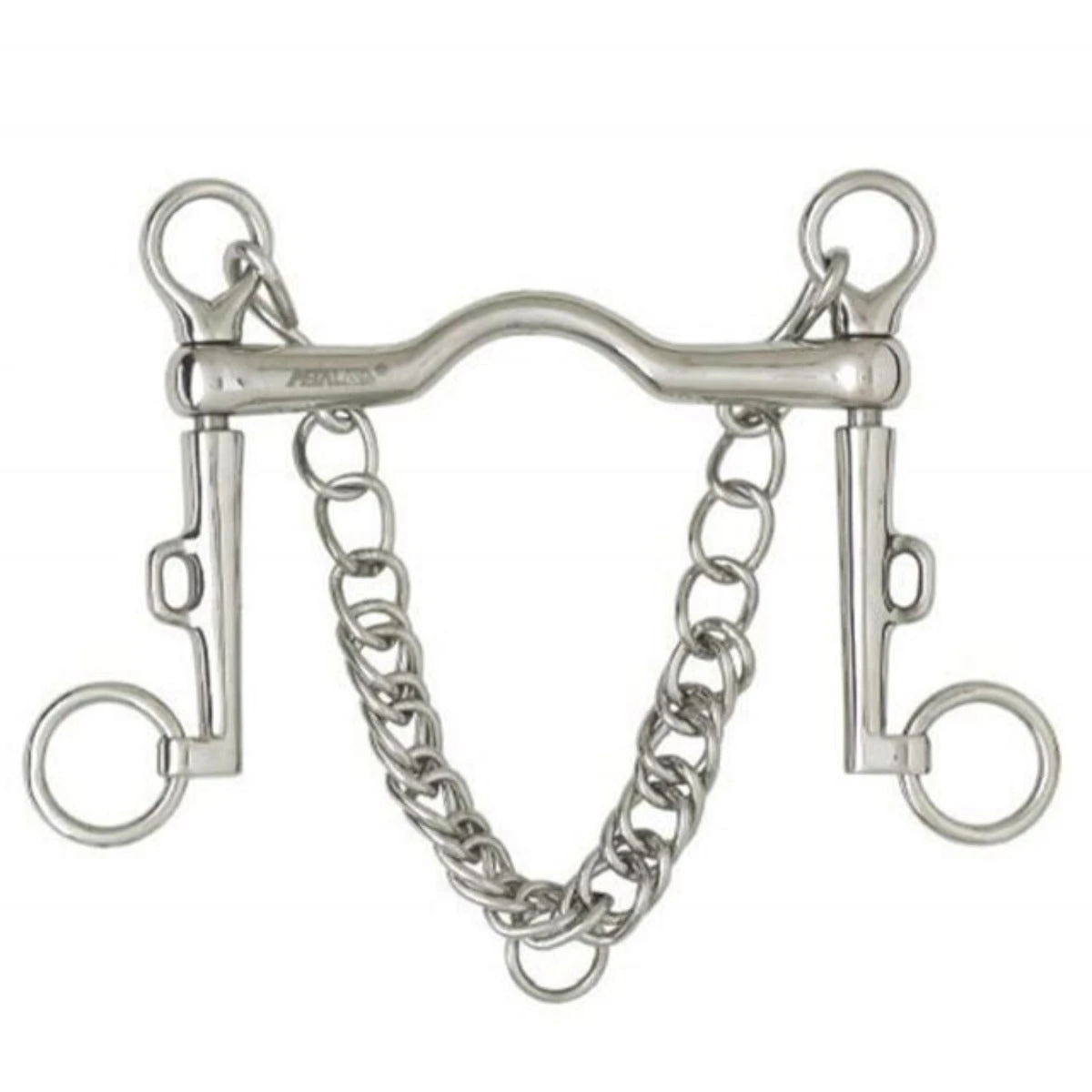 Centaur Stainless Steel Weymouth Curb Bit With 8cm Sliding Cheeks 1 Centaur Stainless Steel Weymouth Curb Bit With 8cm Sliding Cheeks