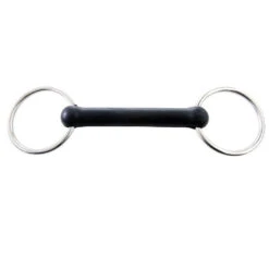 Weatherbeeta Korsteel Solid Rubber Mouth Loose Ring Snaffle Bit
